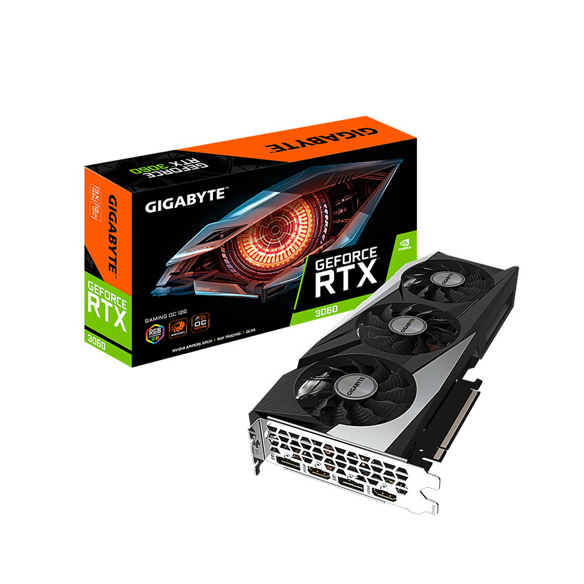 Card màn hình Gigabyte RTX 3060 GAMING OC 3Fan 12GB-V2
