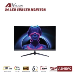 Màn hình cong AiVision A245FC Black (24inch | FHD | VA | 100Hz | 5ms)