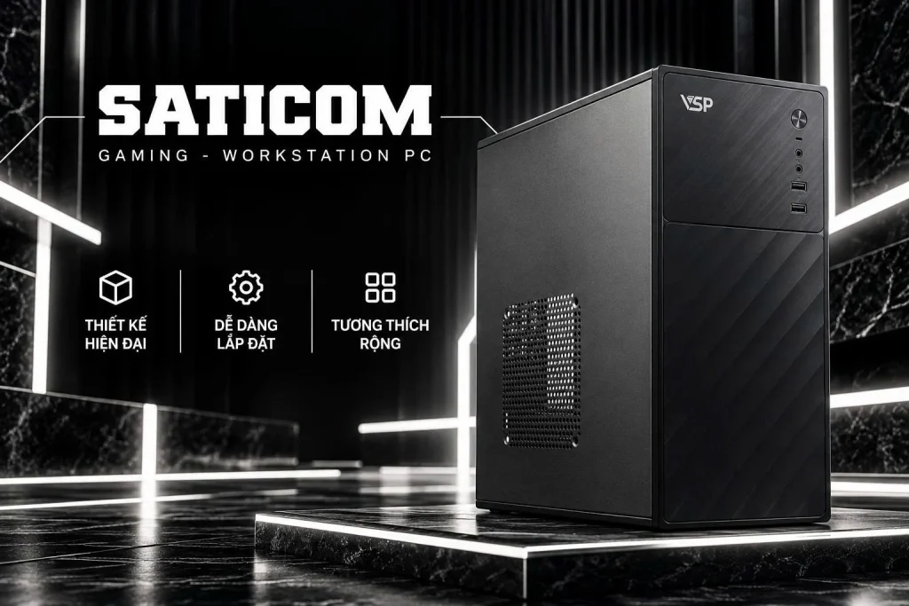 CASE VSP V2821 Đen – Vỏ Case Máy Tính Nhỏ Gọn