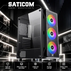 Case Xigmatek Star 3F F-ATX Đen EN90649 | SATICOM