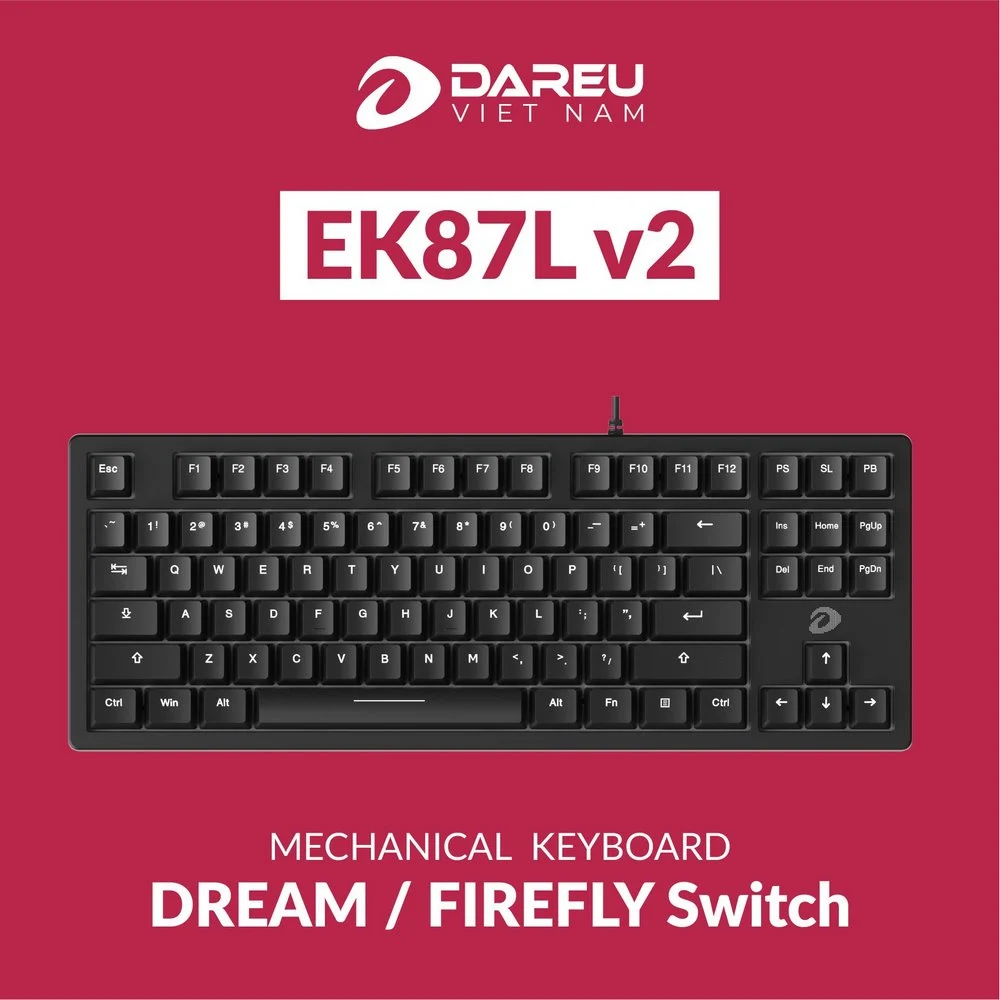 Bàn phím cơ Gaming DareU EK87L V2 Trắng / Đen thumbnail 2