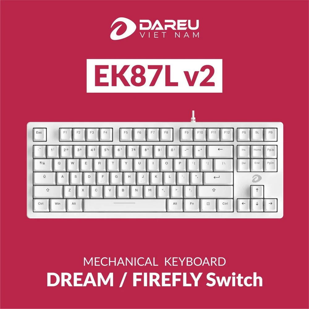 Bàn phím cơ Gaming DareU EK87L V2 Trắng / Đen thumbnail 3