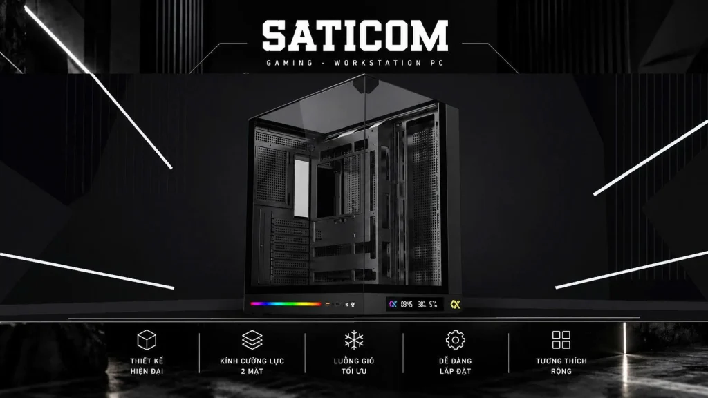 Case Xigmatek OCEAN II DGT Đen | Vỏ Case LCD