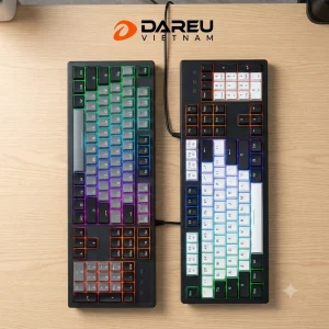 Bàn phím cơ có dây DareU EK104 (Trắng Đen/ Xám Đen)