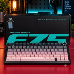 Bàn phím cơ AULA F75 3 Mode Đen Hồng Gradient