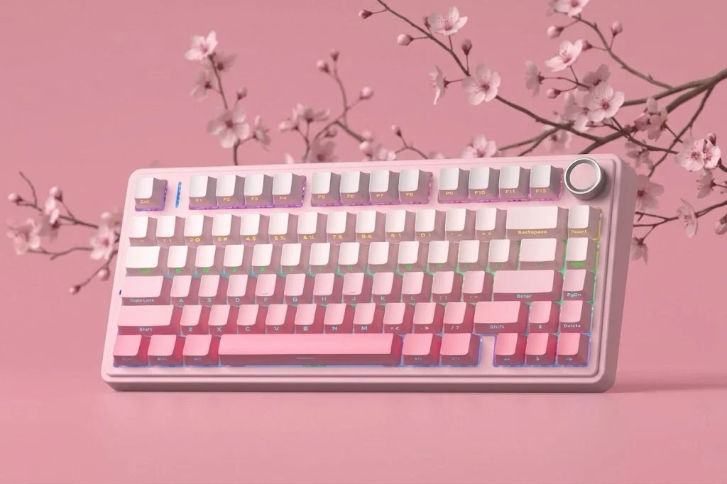Bàn phím cơ AULA F75 Hồng Gradient Dream Sakura Switch