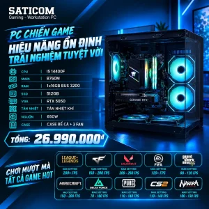 PC Gaming i5-14400F RTX 5050 – Build PC Chơi Game FPS Cao