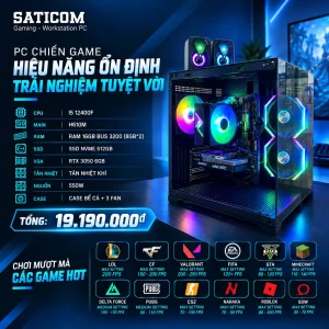 PC Gaming i5-12400F RTX 3050 6GB RAM 16GB