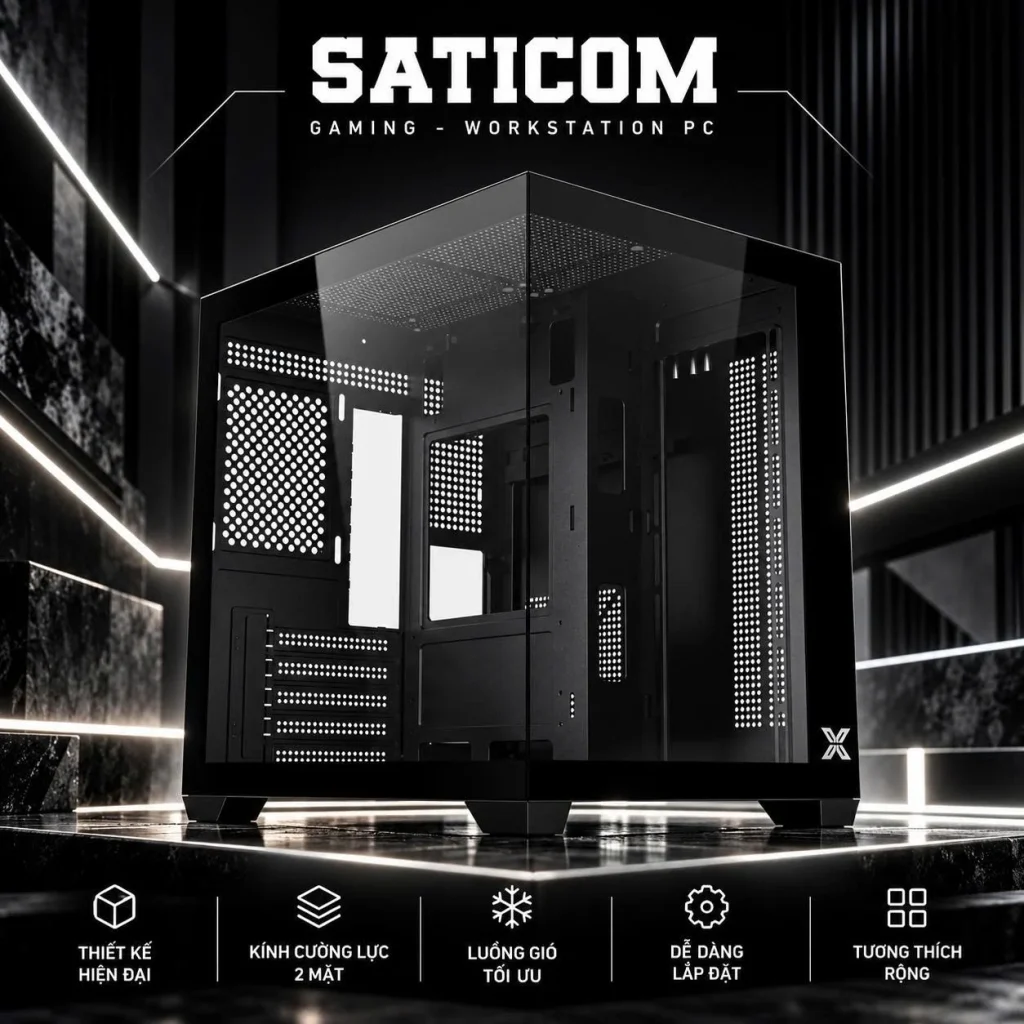 Case Xigmatek Aqua MS Đen | Vỏ Case M-ATX