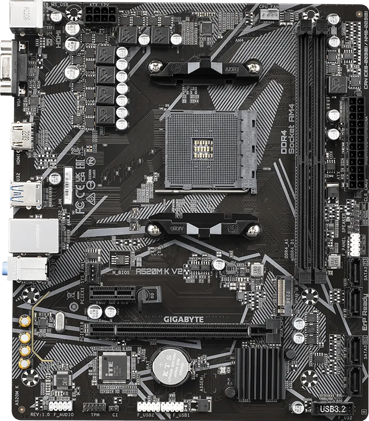 Mainboard Gigabyte A520M K V2 DDR4 thumbnail 2