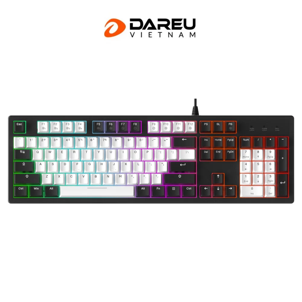 Bàn phím cơ có dây DareU EK104 (Trắng Đen/ Xám Đen) thumbnail 2