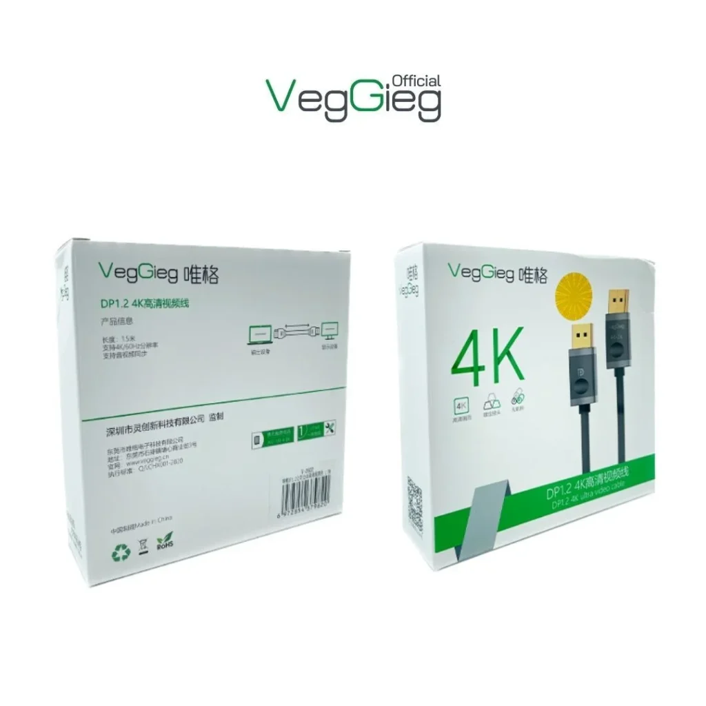 Dây DisplayPort 1.2 4K VEGGIEG V-Z602 1,5M thumbnail 5