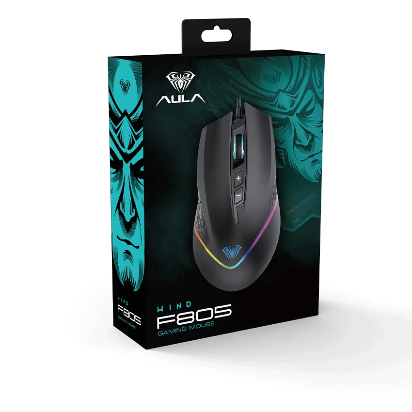 Chuột Gaming AULA F805 6400 DPI, 7 Nút, LED RGB SATICOM thumbnail 2