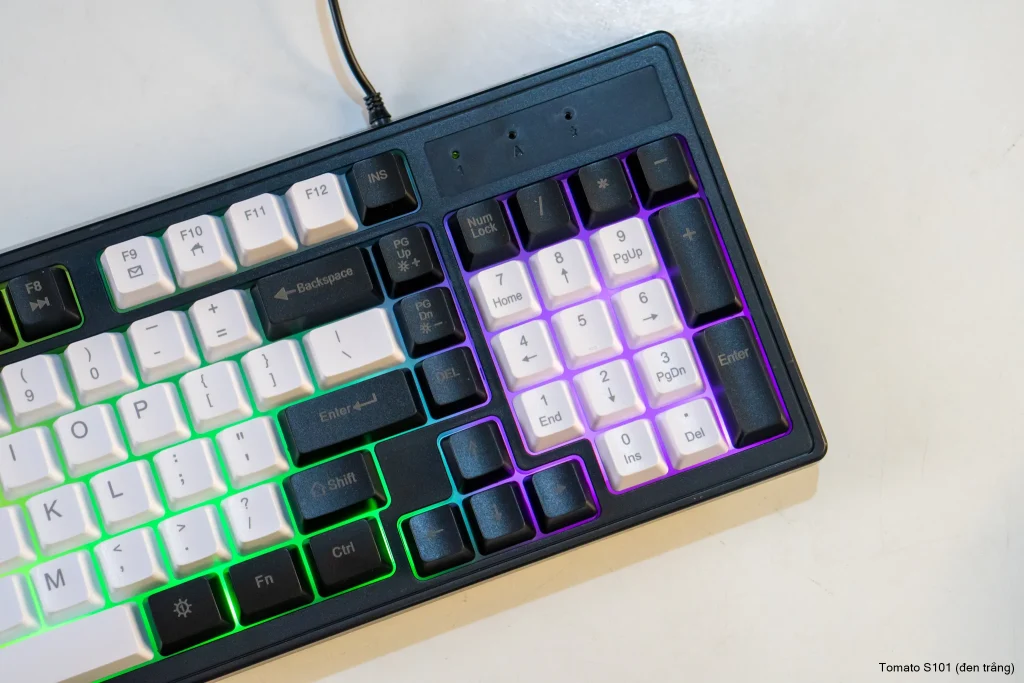 Combo Phím Chuột Tomato S101 Mix Đen Trắng LED RGB thumbnail 5