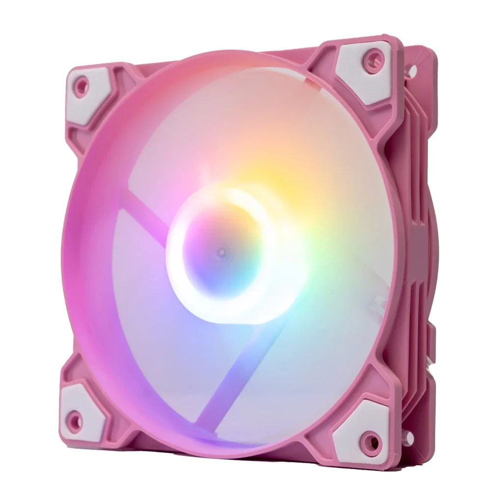 Fan Redmoon K8 RGB Fixed 12cm Đen Trắng Hồng | SATICOM thumbnail 3