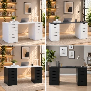 Bàn IKEA 2 Tủ 1m6, 1m8 MDF Lõi Xanh