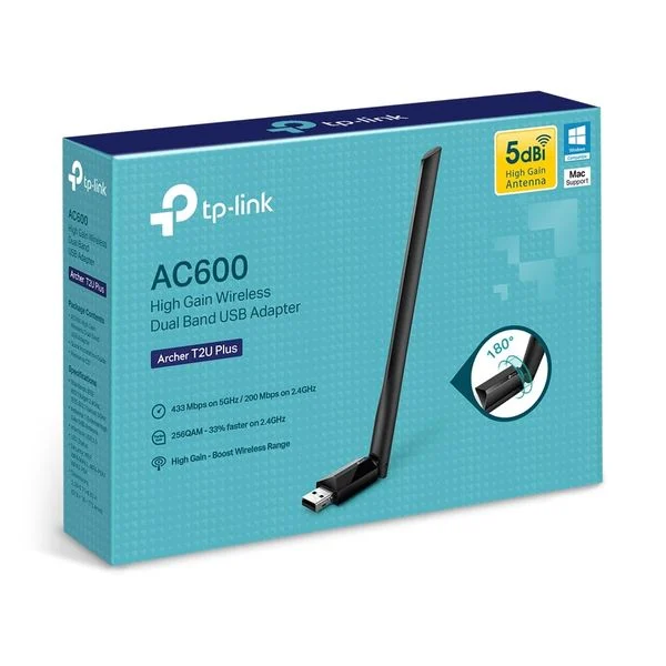 USB Wi-Fi TP-Link Archer T2U Plus AC600 5dBi
