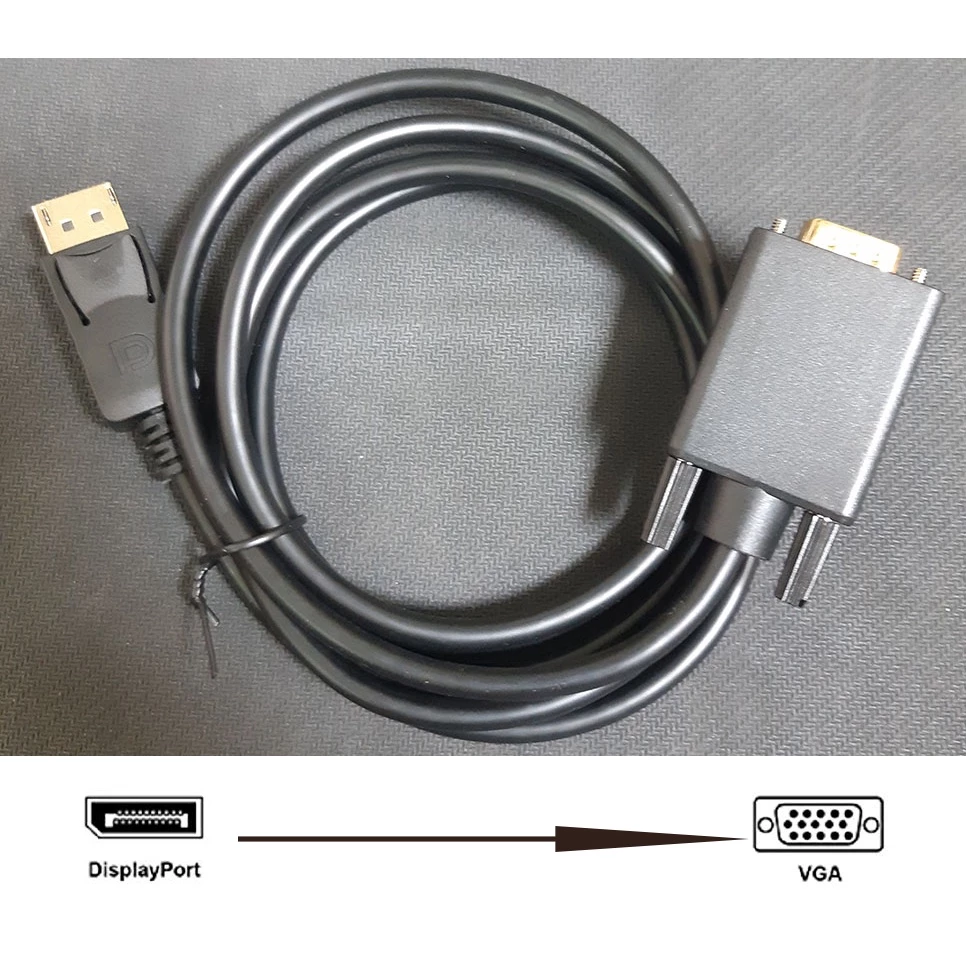 Dây DisplayPort to VGA FHD 1m8 | SATICOM thumbnail 2