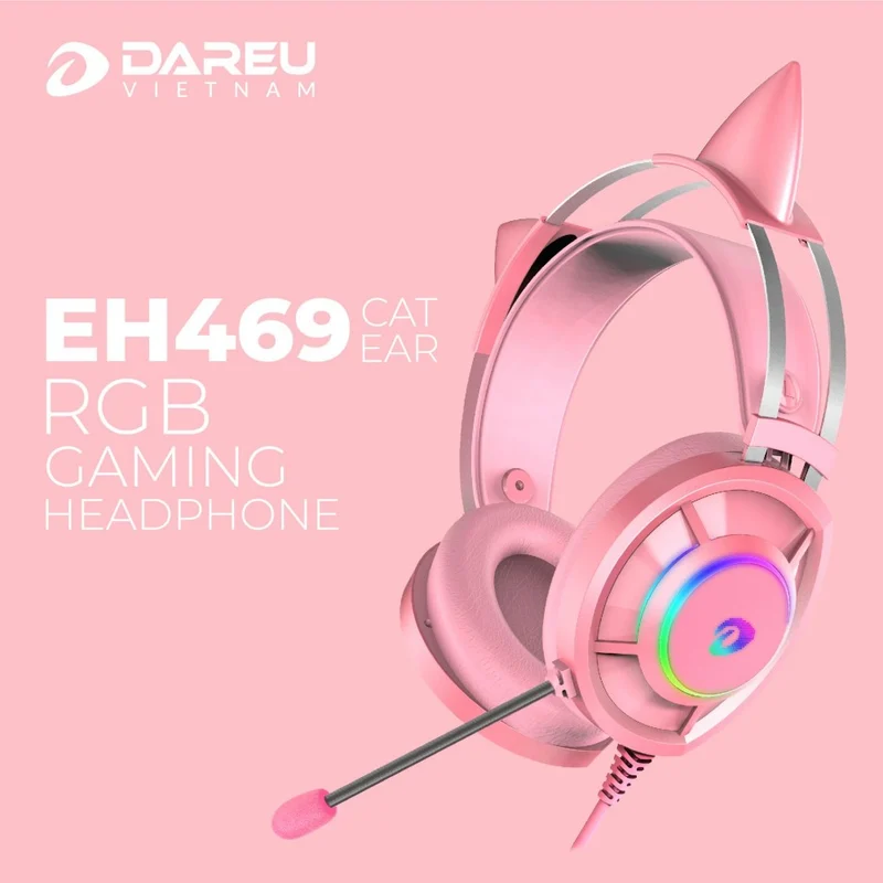 Tai nghe DAREU EH469 7.1 RGB Pink