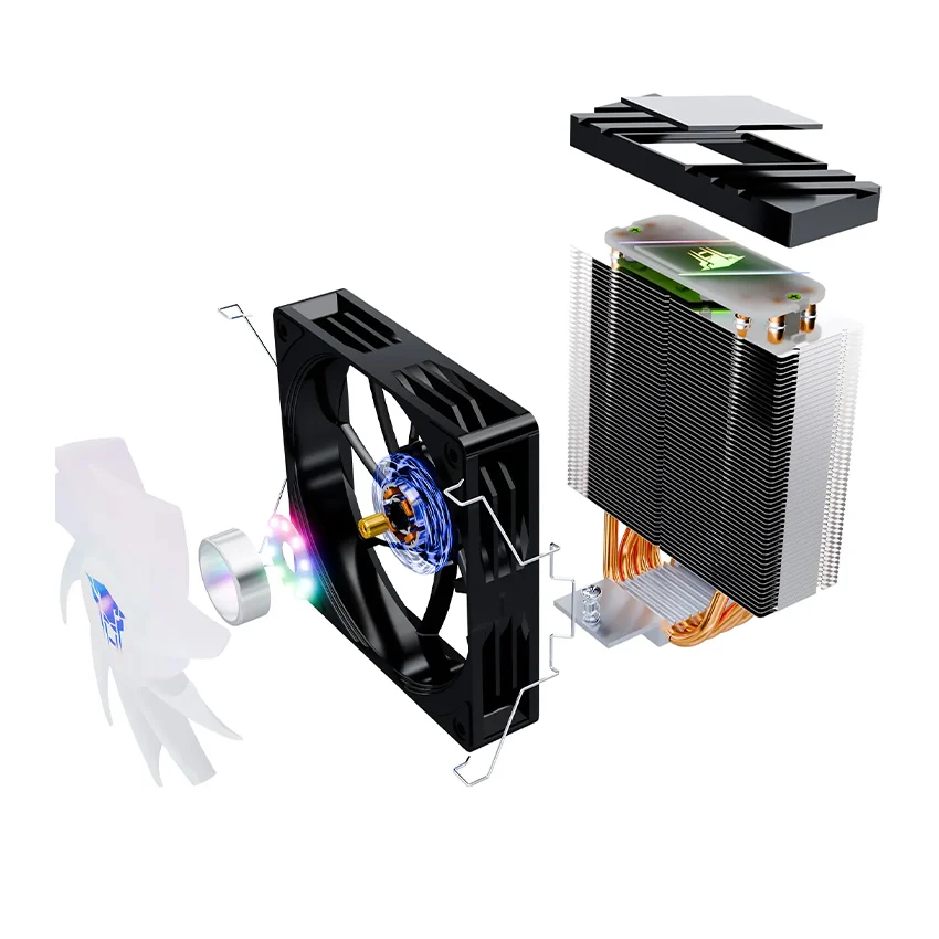 Tản Nhiệt Khí Leopard K400 RGB Đen Trắng thumbnail 3