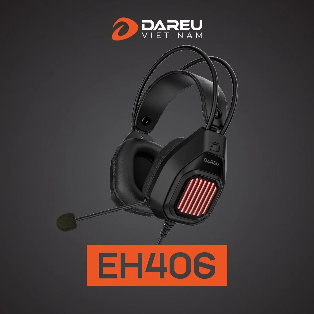 Tai nghe Gaming DareU EH406 Đen – Giả lập 7.1, LED nhiều màu