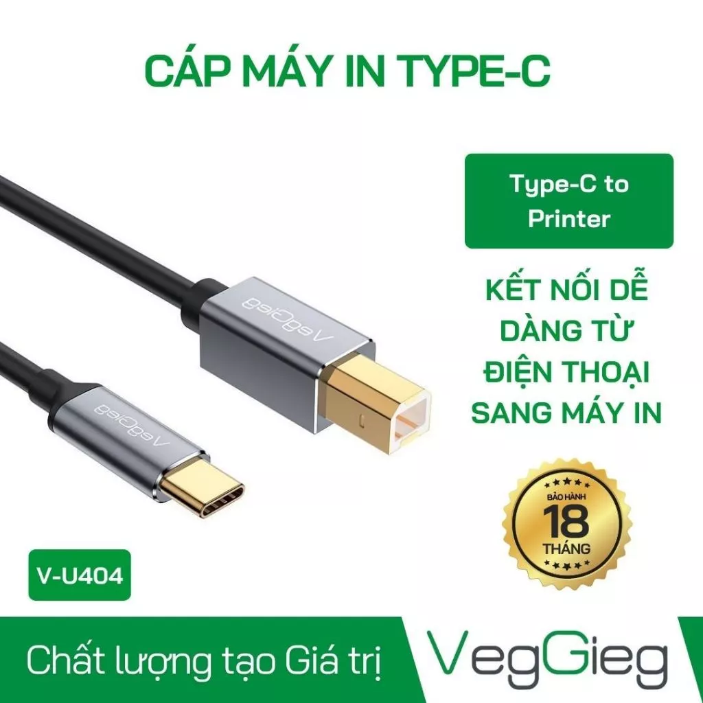 Cáp Máy In USB 2.0 VegGieg V-U404 1.5M - Ảnh 5